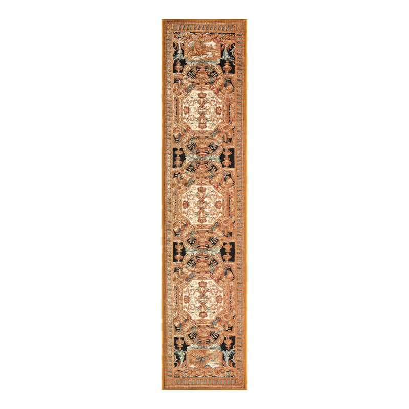 Indoor/Outdoor Traditional Area Rug, Runner 2'7" x 12'