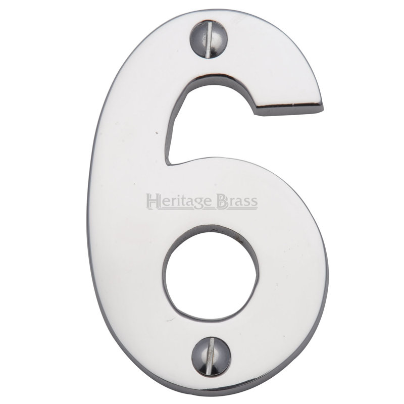 Heritage Brass Heritage Numeral Face Fix 76mm (3"), Polished Chrome, 8