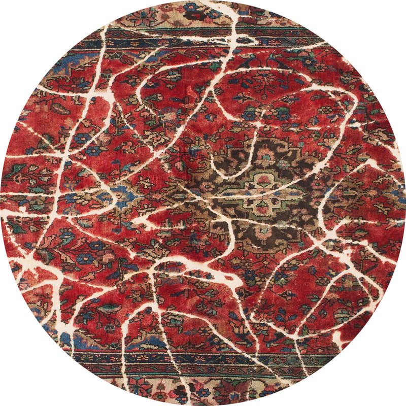 Tapis abstrait moderne 1244, Rond 7 pi