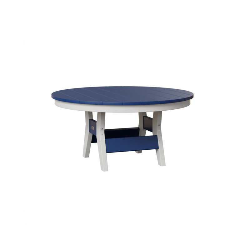 Table de conversation berlinoise Berlin, H 17,25 po x l 38 po x P 38 po, Bleu pacifique