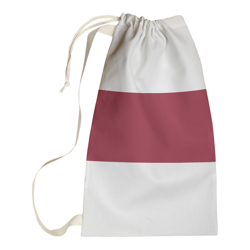 Nashville Fabric Laundry Bag with Handles, Small (29" H x 18" W x 1.5" D), Nashville White/Brown/White