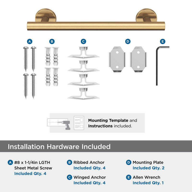 Arrondi™ 11.625" Wall Mounted Towel Bar, Champagne Bronze