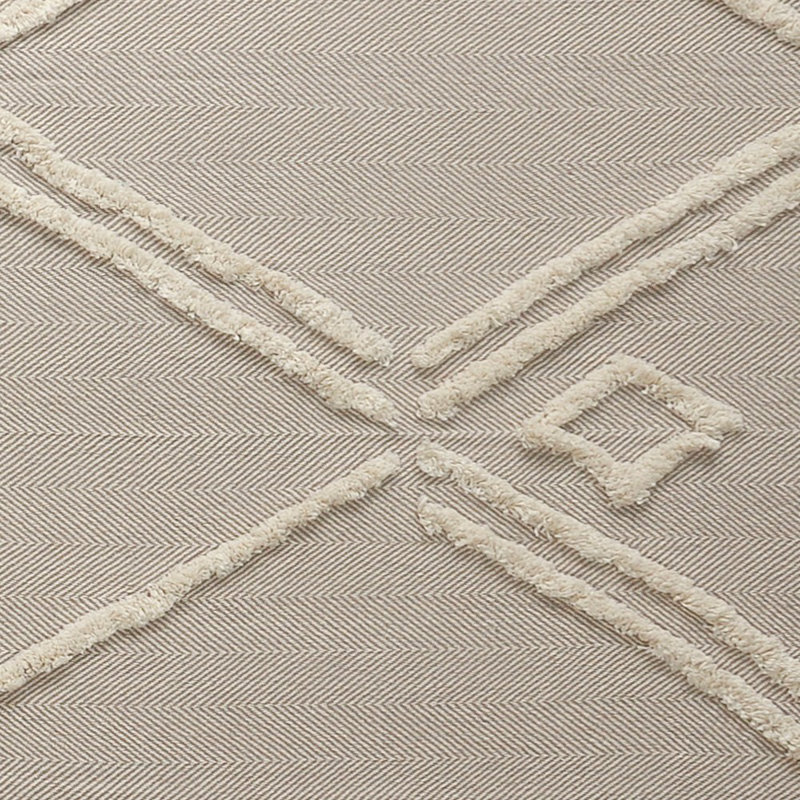 Beige and Cream Cotton Fringe Throw Blanket, 50" x 60"