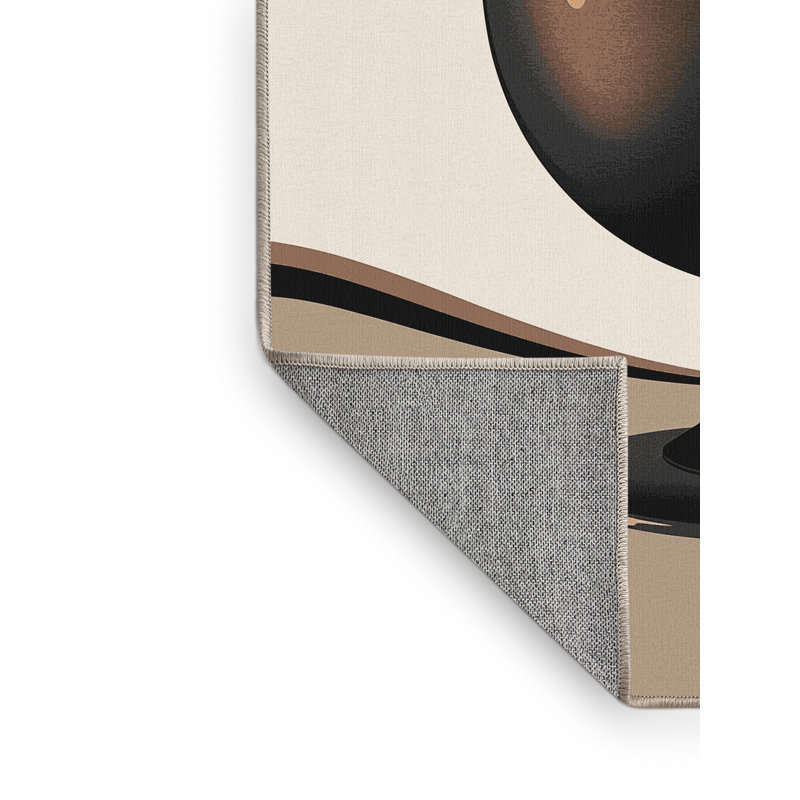 Tapis chic et luxueux lavable à la machine Wilkerson Gelato Cup - Beige, 7 x 9
