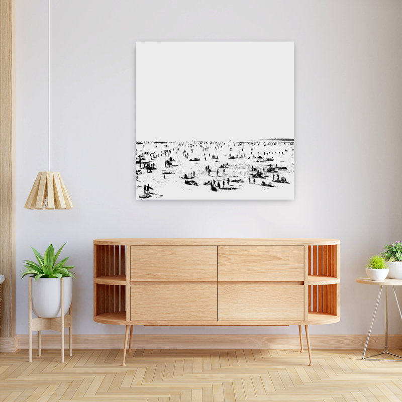 Art contemporain, paysage côtier moderne abstrait, H 36 po x l 36 po