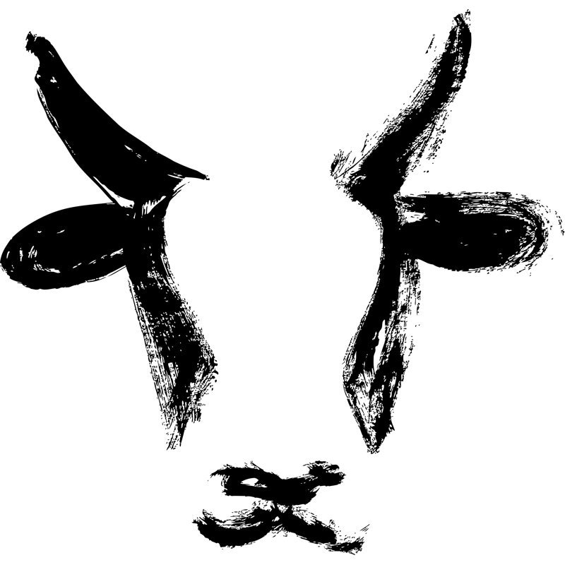 Cow On White Background - Wrapped Canvas Painting, 76cm H x 76cm W x 3.8 cm D