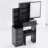 Jamie Cabinet Vanity Table with Padded Stool-2087692801