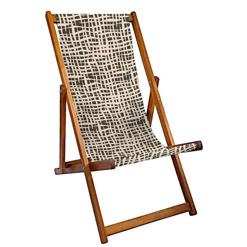 Atilano Folding Deck Chair, Grey