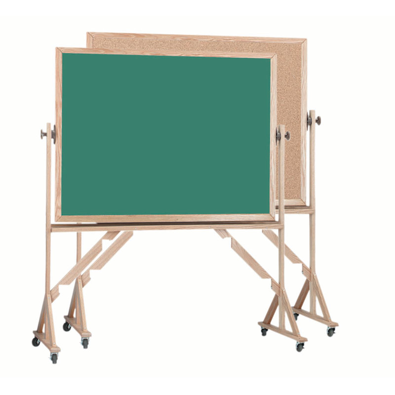 Freestanding Cork Reversible Medium - 4' - 6', Green, 3'6" H x 5' W