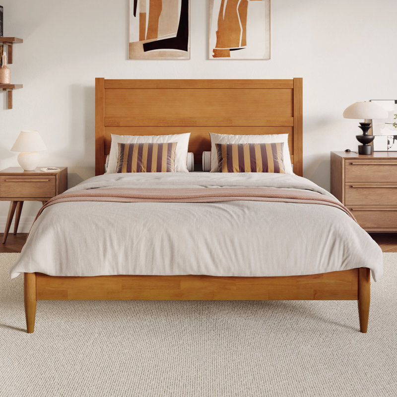 Lit plateforme Aveline, Caramel clair, Grand lit