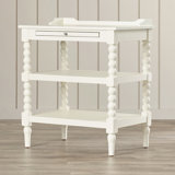 Baker Open Nightstand w/ Pull-Out Tray - Linen White