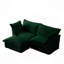 Canapé modulaire en L en chenille avec repose-pieds et coussins Dejean-120285829-121422917