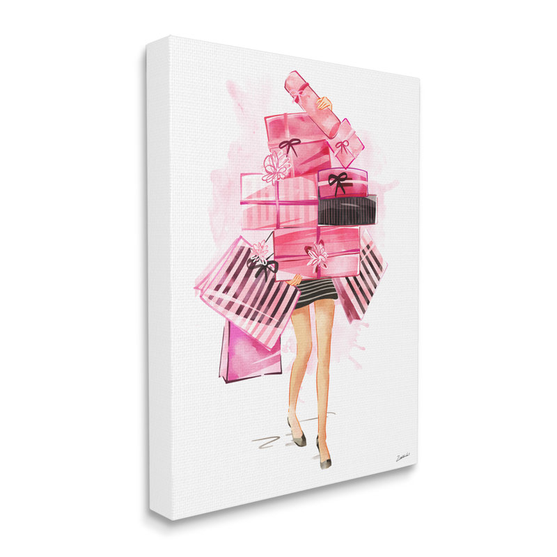 «Pink Glam Gift Stack» par Ziwei Li, impression graphique, Toile tendue, H 40 po x l 30 po x P 1,5 po