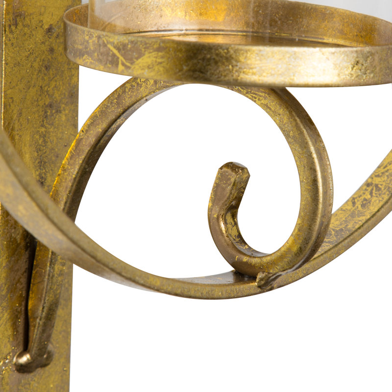 Doria 21.75" Glass Wall Sconce, Gold