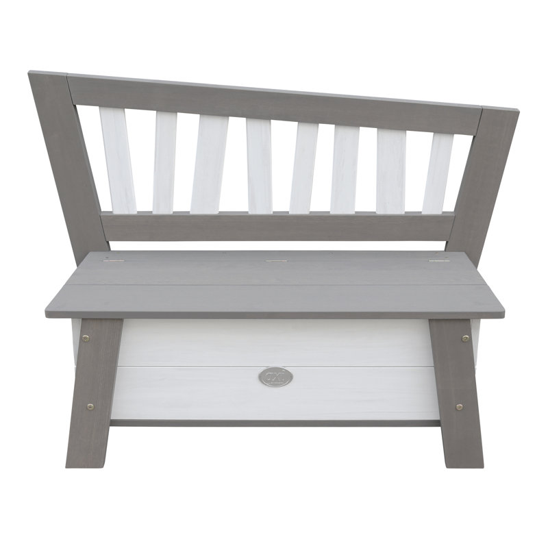 Corky Storage Bench, Grey/White