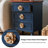 19" Blue Vintage Farmhouse Nightstand, 3 Drawers End Table with Gourd Legs & Floral Knobs, Almost Fully Assembled Bedside Accent Table-136628566