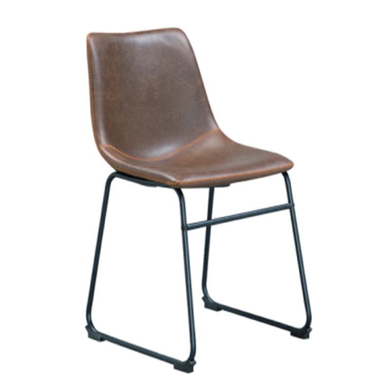 Chaise d'appoint rembourrée en métal Chronister, Brun rétro