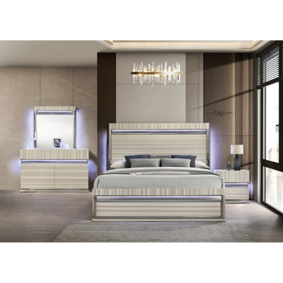 Ensemble de chambre avec grand lit 4 pièces Leonor