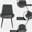 Chaise de salle à manger moderne avec pieds en métal noir - gris - 4 par boîte-928495556