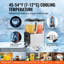 Distributeur de boissons commercial, 2 réservoirs 12 L / 12,7 pte par réservoir de jus, machine à boissons glacées en acier inoxydable 286 W avec température de refroidissement de 45 ° F à 54 ° F