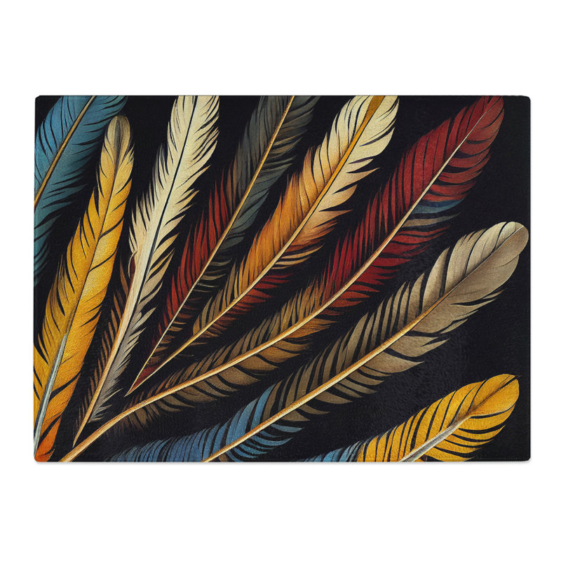 Divine Bird Feathers  Glass Chopping Board