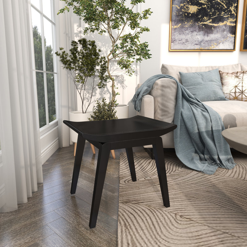 Tabouret de salon en bois, Noir