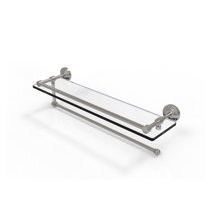 Beresford Bracket Shelf with Towel Bar, Satin Nickel