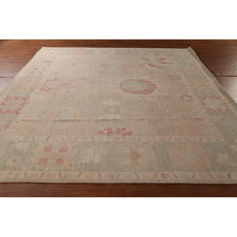 Vegetable Dye Oushak Turkish Square Rug 10x10