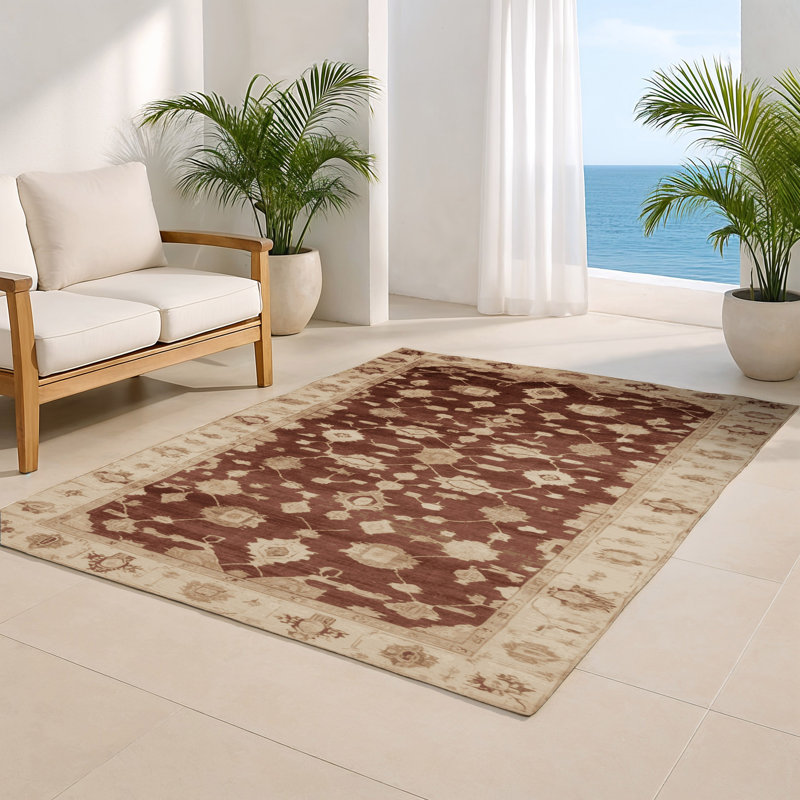 Tapis intérieur et extérieur brun Overdyed, Rectangulaire 2 pi x 3 pi