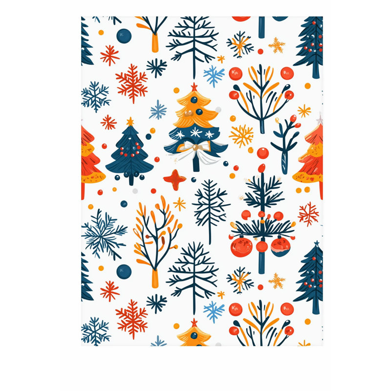 «Holiday Christmas Tree Dreams X», reproduction d'art moderne sans cadre, H 20 po x l 16 po