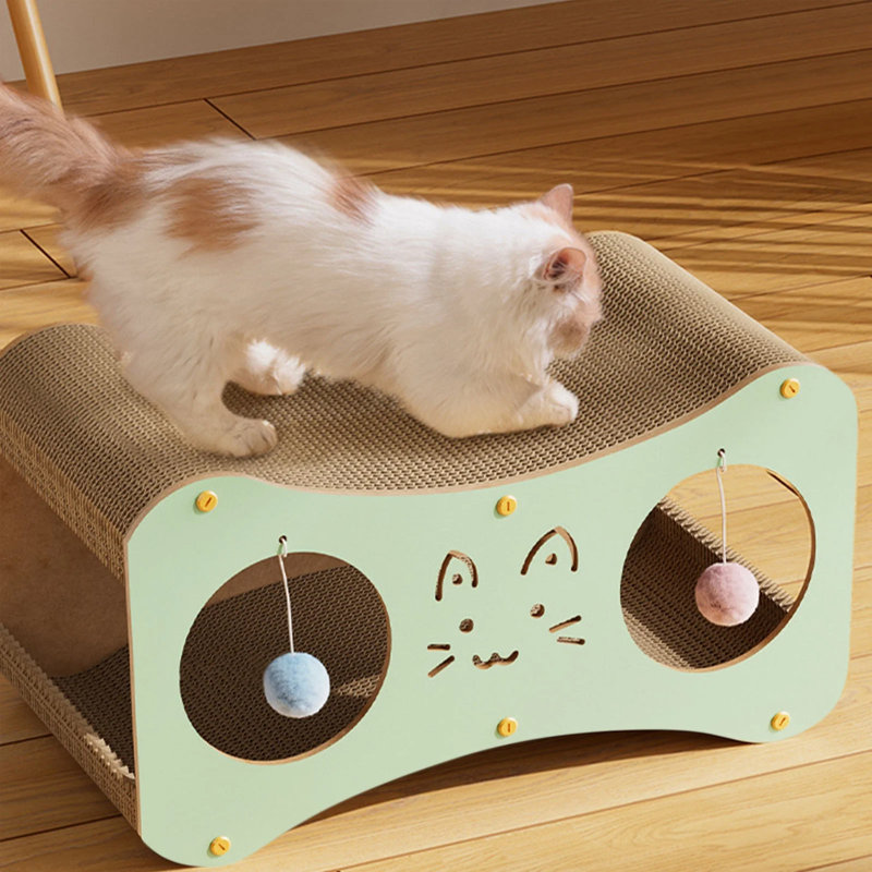 Maison à chat pour chat, Moyen (H 4,33 po x l 9,84 po x L 19,29 po), Vert