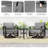 28.5" Wide Outdoor Metal Patio Glider Swivel Chair Set With Cushions & Ottomans-9126848