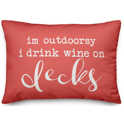 Housse et insert pour coussin d'extérieur Drink Wine on Decks