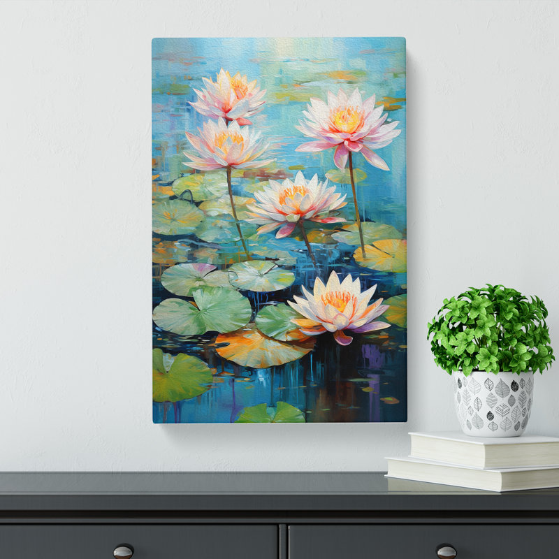 Water Lily Expressionism - Print, 50cm H x 35cm W x 3cm D