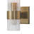 Modern Clear Striped Ribbed Glass Bath Sconce
