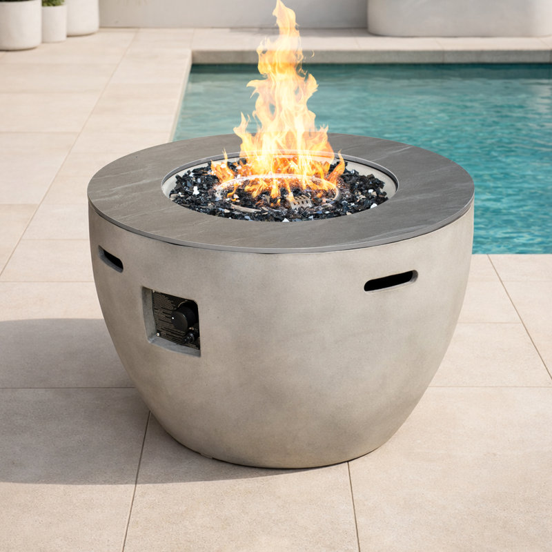 24'' H X 36'' W Round Propane Outdoor Fire Pit Table