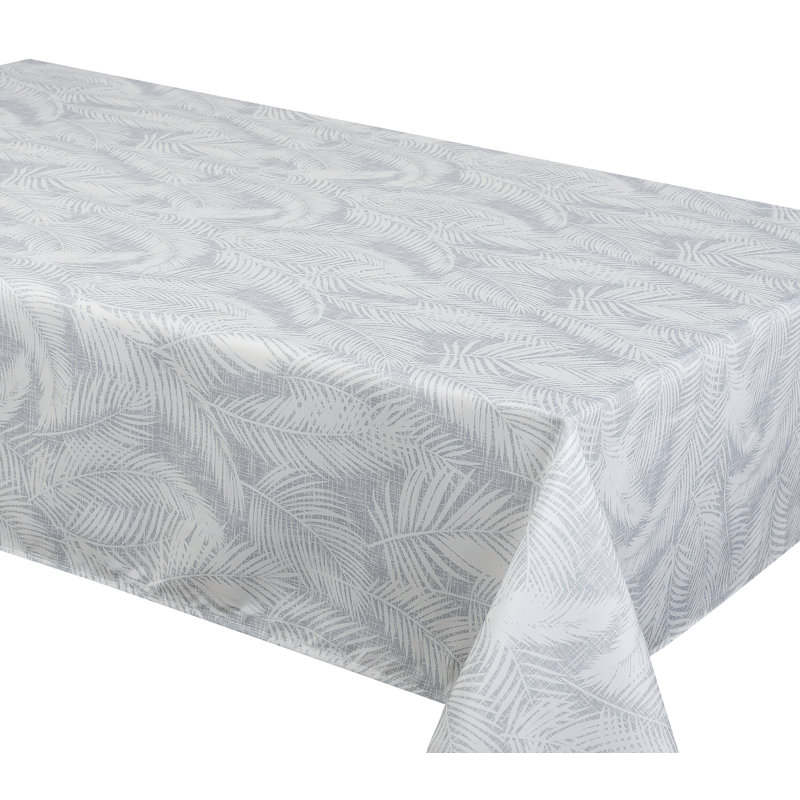 Estefanie Rectangle Floral Polyester Tablecloth, 94" x 58", Gray