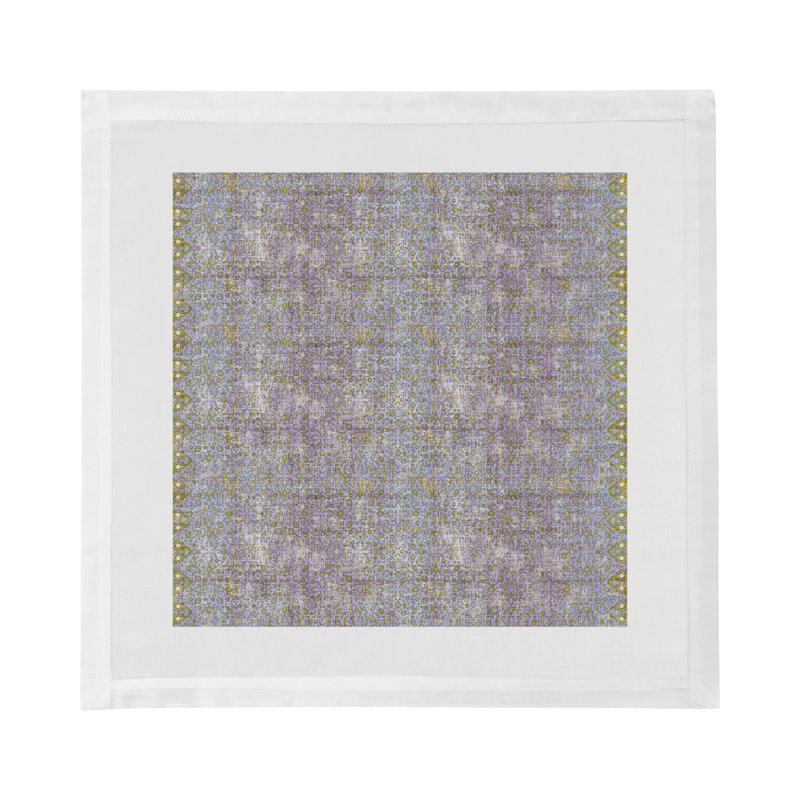 Iznik Cotton Sateen Dinner Napkins, Gold Purple