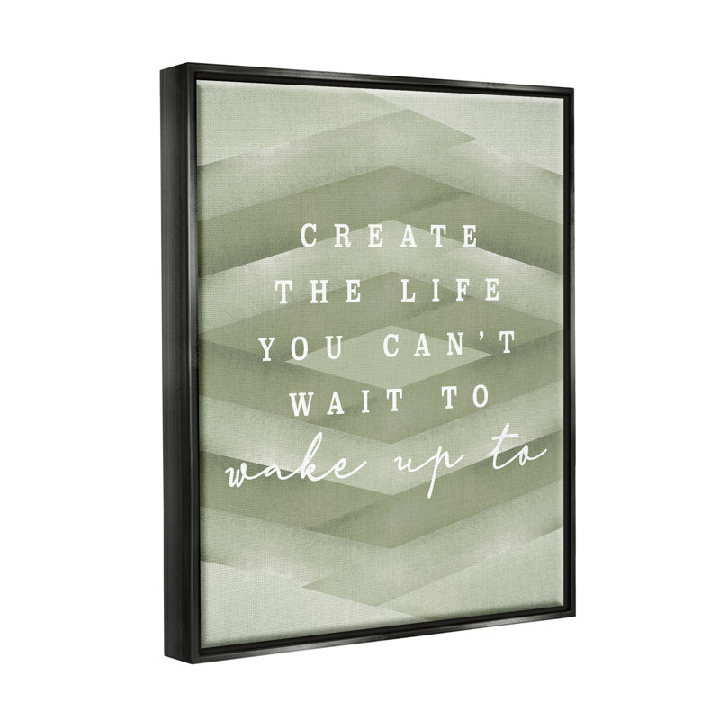«Create Your Life Motivational» par Daphne Polselli, H 31 po x l 25 po x P 1,7 po, Cadre flottant noir de jais