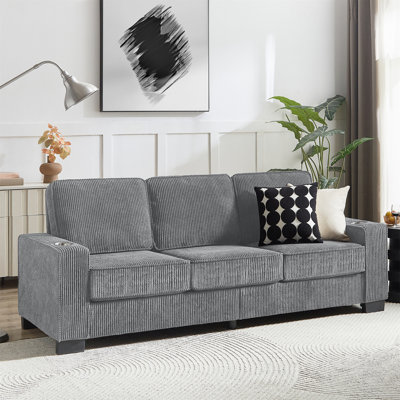 83.86"Corduroy Fabric Sofa