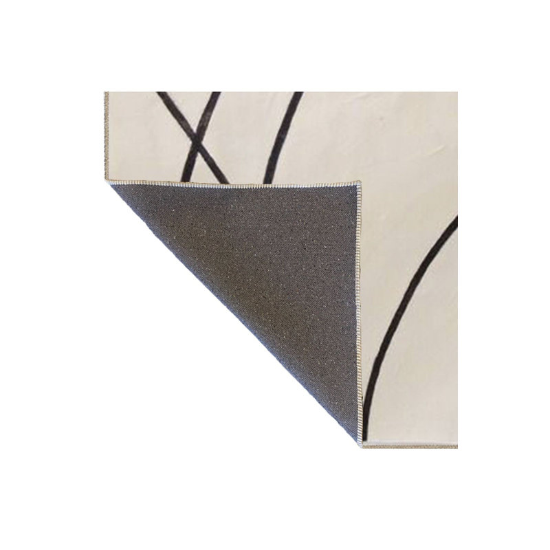 Tapis lavable moderne à motif rayé jaune, Sous-tapis rectangulaire 4 pi 7 po x 6 pi 7 po inc