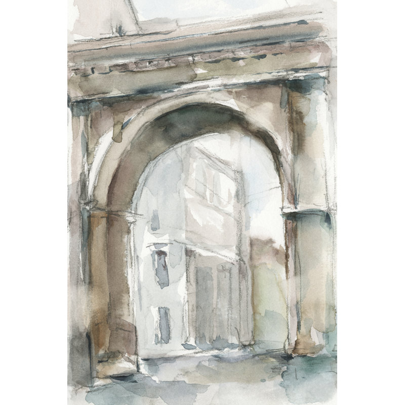 «Watercolor Archures III» par Ethan Harper - peinture sur toile tendue, H 18 po x l 12 po