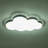 21.9" 1 - Light Wood Grain Dimmable Cloud Led Semi Flush Mount