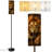  68.5" Standing Floor Lamp Ferocious Lion Pouncing African Savanna Dramatic Sky Foliage Dimmable Metal Pole Lamp with Linen Lampshade LED Bulb Included