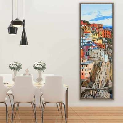 Manarola, Italie, toile, bâtiment orange, décoration intérieure