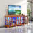 Glass Display Cabinet With Led Lighting Adjustable Glass Shelves Vintage 4-Door Collectible Showcase-1244279855