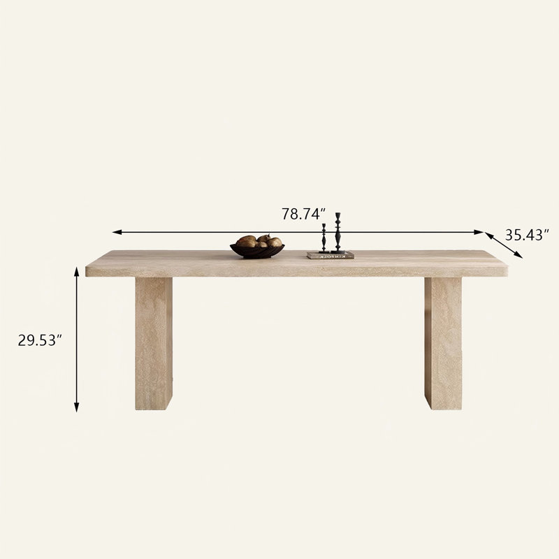 Table de salle à manger Sintered Stone, H 29,53 po x L 78,74 po x l 35,43 po