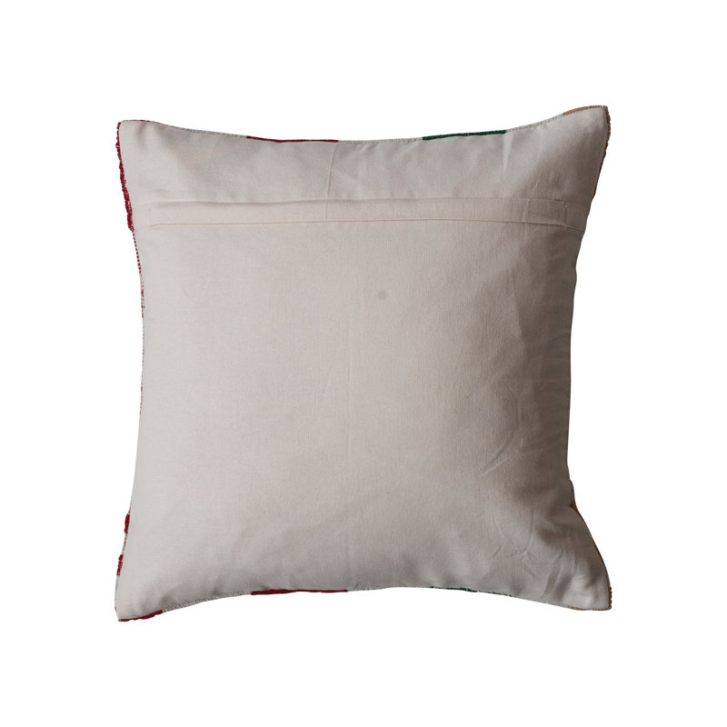 Square Textured Woven Cotton Pillow