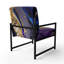 Fauteuil abstrait géométrique en marbre mauve et bleu abstrait de 25 po de largeur-108610557