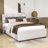 Two Drawers Upholstered Platform Bed with Brick Pattern Headboard and Trundle-915848102-915848103